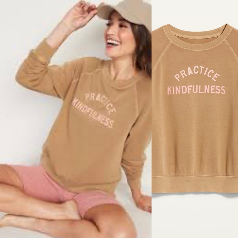 NWT! Old Navy Vintage Specially Dyed Practice Kindfulness Crewneck Sweatshirt